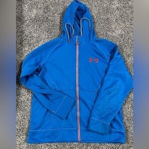 Under Armour Blue Hoodie with Red Logo